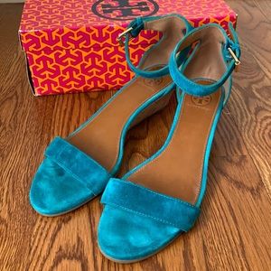 Tory Burch Teal Wedges - Size 9